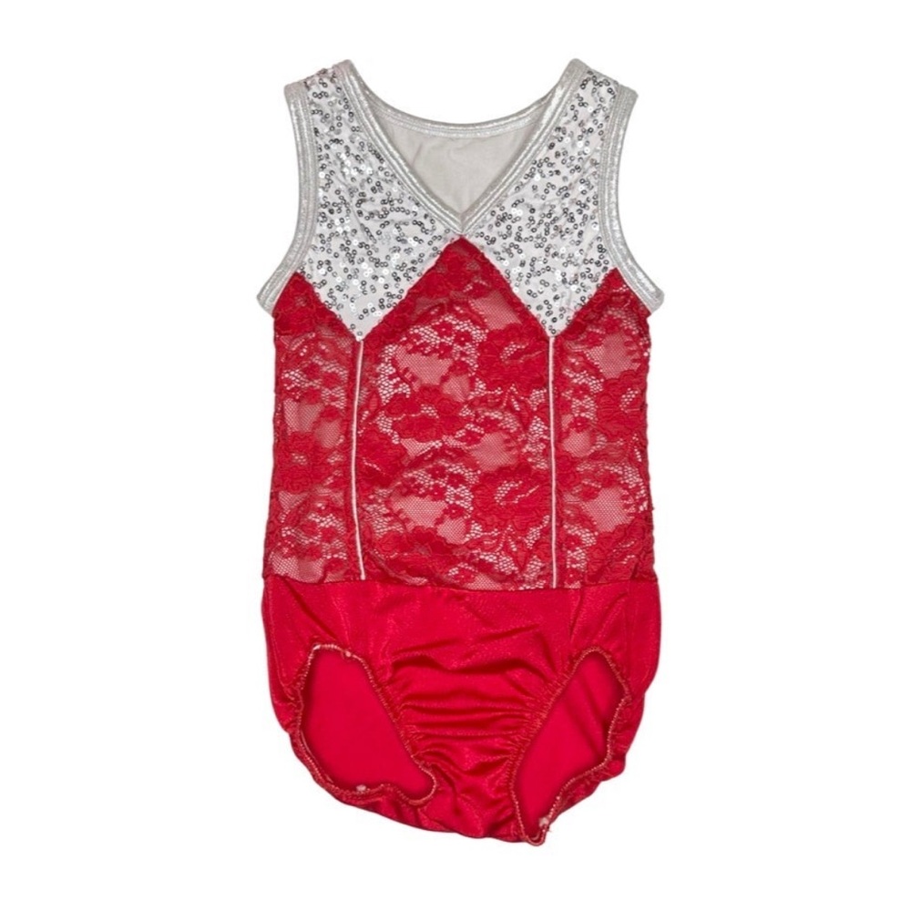 Curtain Call‎ Sequin And Lace Leotard